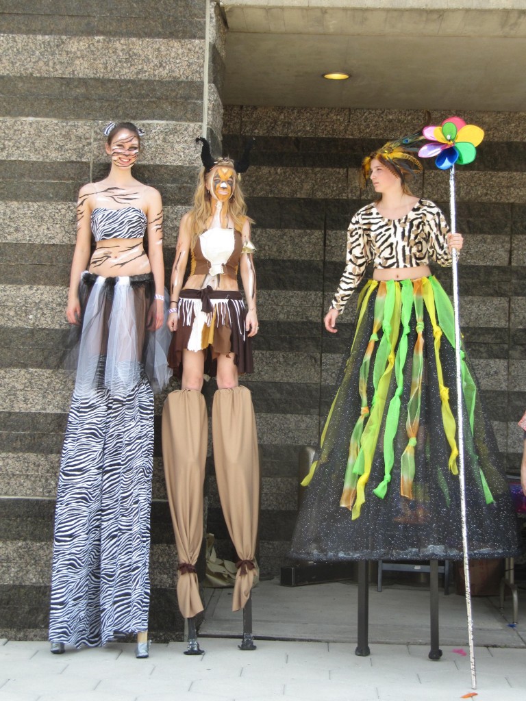 stilt walkers